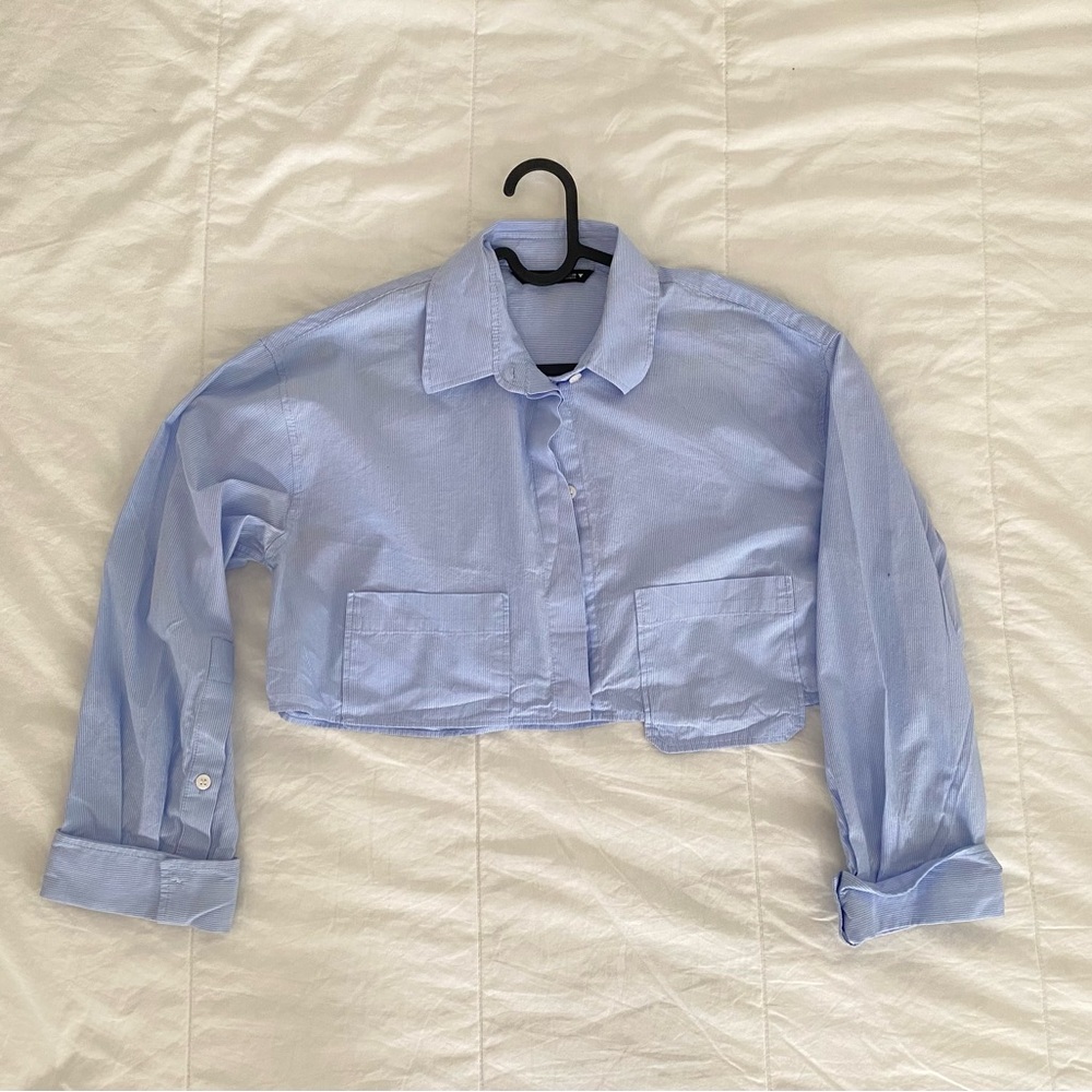 Zara Cropped Button Down Shirt